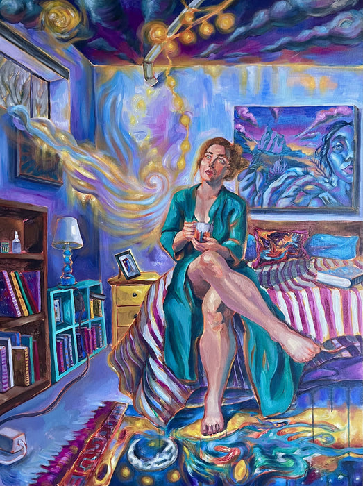 Morning, Between Now and a Dreamscape, 2022, acrylic on canvas, 48 x 36 in. / 121.92 x 91.44 cm.