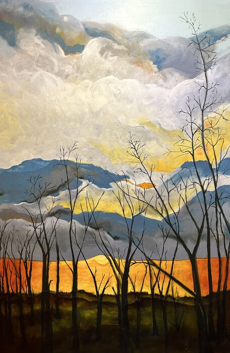 Spring Sunrise PY FLX2, 2023, mixed media, 36 x 24 in. / 91.44 x 60.96 cm.