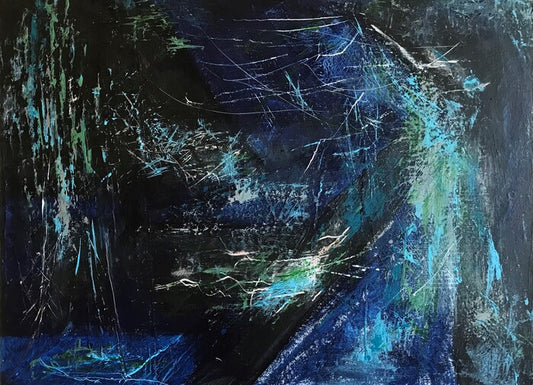 Night Sky, 2021, acrylic painting on gallery-wrapped canvas, 18 x 24 in. / 45.72 x 60.96 cm.