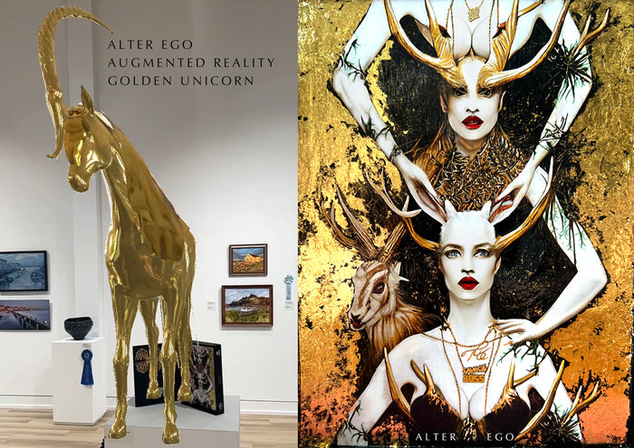 Alter Ego Savage Boss, 2023, mixed media, 10 x 8 in. / 25.4 x 20.32 cm.
