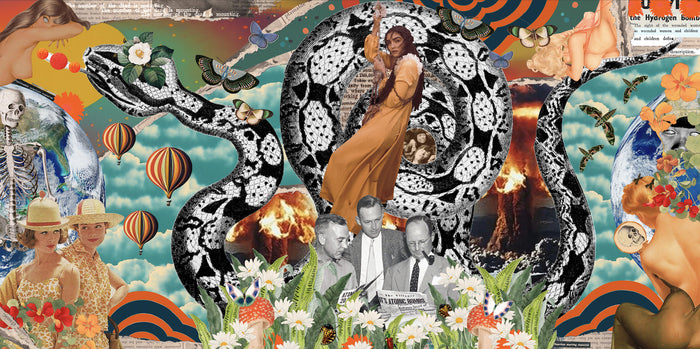 Los Alamos, 2024, digital collage, 20 x 40 in. / 50.8 x 101.6 cm.