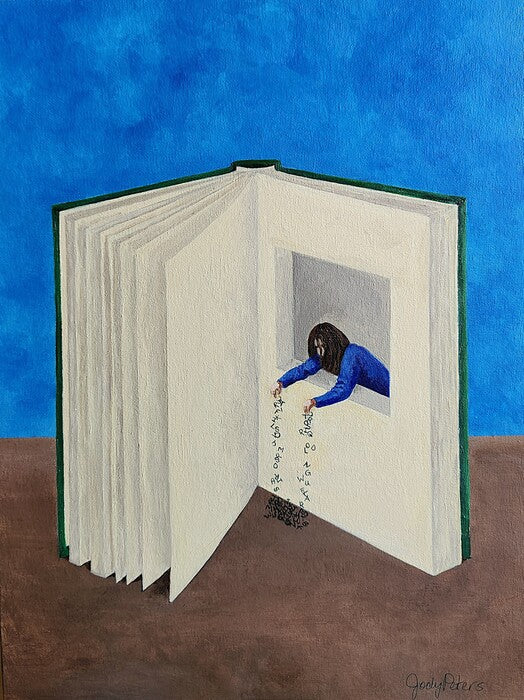 Plot Twist, 2024, acrylic on canvas, 12 x 16 in. / 30.48 x 40.64 cm.