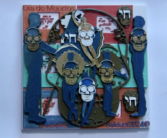 71524 Parents Remains, 2024, 3D mono print, 7.5 x 7.5 in. / 19.05 x 19.05 cm.