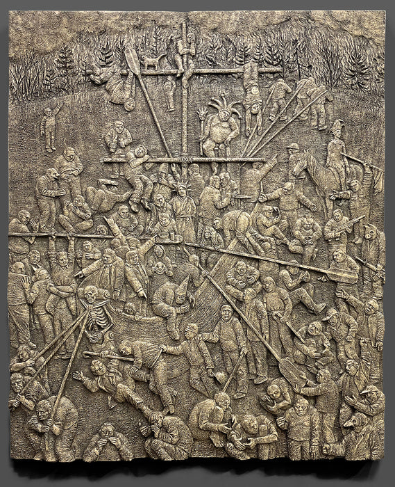 Ship of Fools/Sea of Fools, 2023, wood and acrylic, 36 x 30 in. / 91.44 x 76.2 cm.