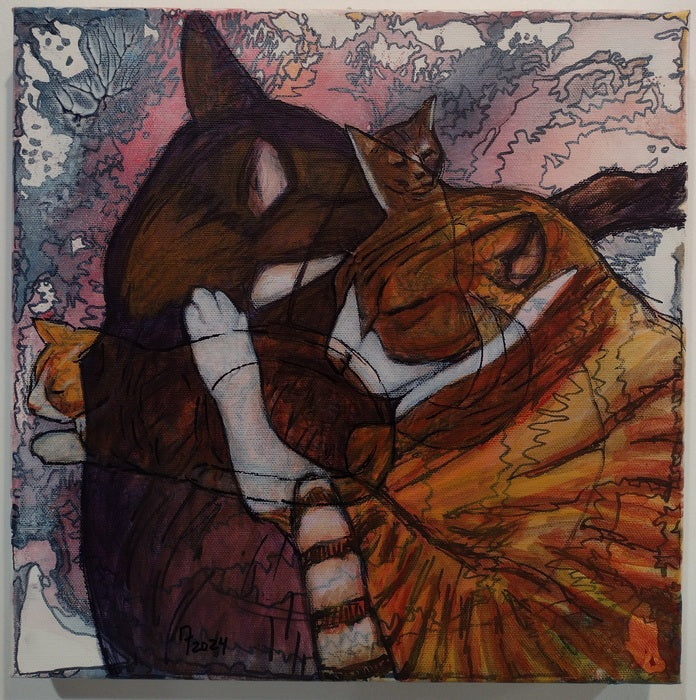 Belonging, 2024, sharpie and acrylic on canvas, 12 x 12 in. / 30.48 x 30.48 cm.