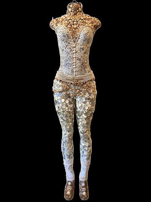Marie Elodie, 2024, mosaic, 63 x 16 x 9 in. / 160.02 x 40.64 x 22.86 cm.