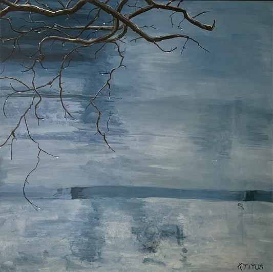 WINTER Drops on Puget Sound, 2023, acrylic, 36 x 36 in. / 91.44 x 91.44 cm.
