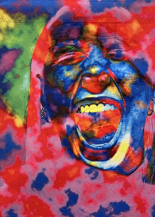 Agress, 2024, fiber art, 36 x 27.5 in. / 91.44 x 69.85 cm.