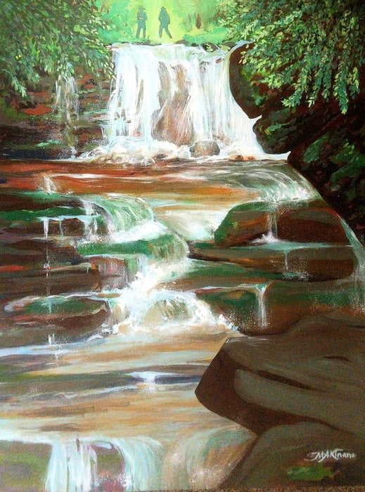 Water Falling from Old Smokey, 2024, acrylic on canvas, 40 x 30 in. / 101.6 x 76.2 cm.