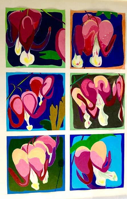 Bleeding Hearts, 2003, oil pastel, 45 x 23 in. / 114.3 x 88.9 cm.