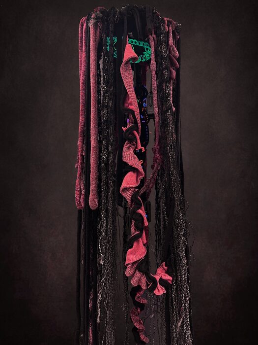 Memory Mental Bullying, 2023, mixed media, 180 x 50 cm. / 70.8 x 19.6 in.