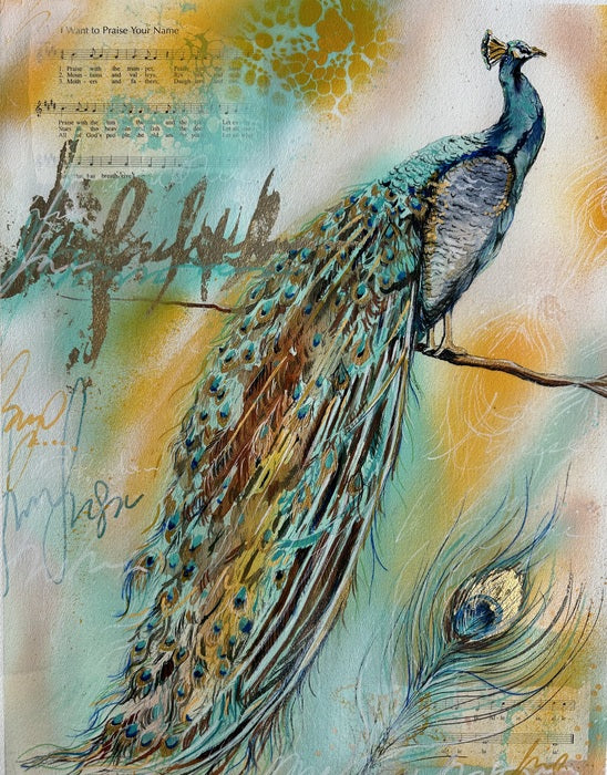 I Want to Praise Your Name, 2025, mixed media on watercolor paper, 20 x 16 in. / 50.8 x 40.64 cm.