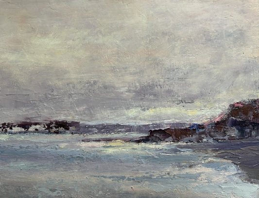 Bolinas Lagoon II, 2023, oil, 12 x 9 in. / 30.48 x 22.86 cm.