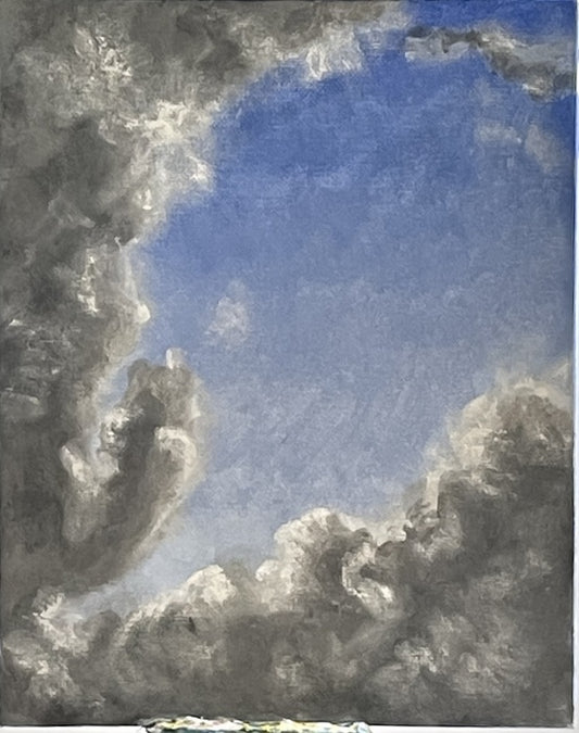 Storm Clearing, 2024, acrylic on canvas board, 10 x 8 in. / 25.4 x 20.32 cm.