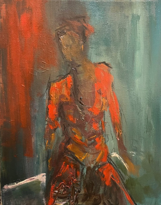 Seeing Red, 2024, oil on canvas, 14 x 11 in. / 35.56 x 27.94 cm.