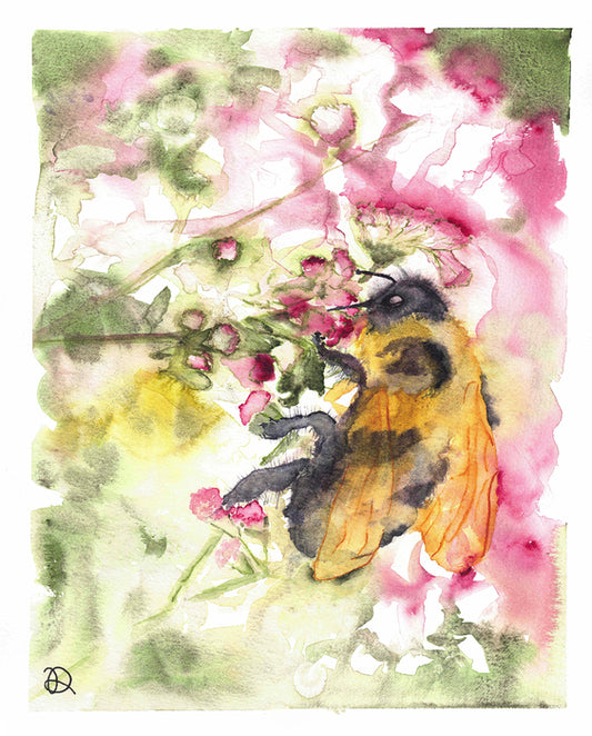 Bee, 2024, watercolor, 10 x 8 in. / 25.4 x 20.32 cm.