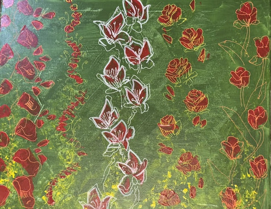 A Dream of Spring, 2025, acrylic, 16 x 20 in. / 40.64 x 50.8 cm.