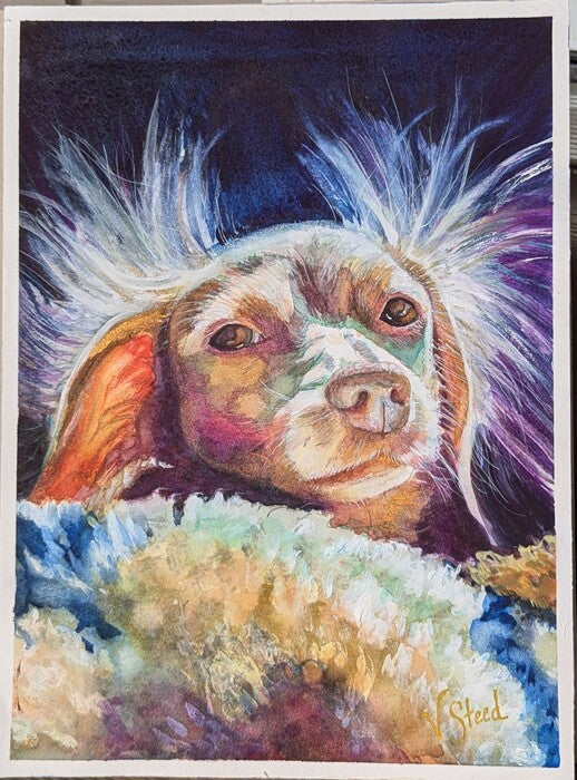 Glowing Girl, 2025, watercolor, 12 x 9 in. / 30.48 x 22.86 cm.