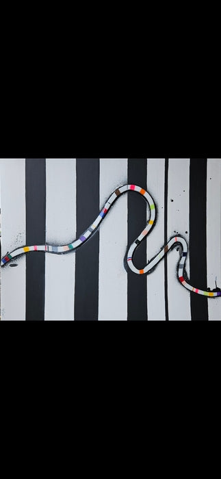 Beautiful Disater/Chromatic Deception, 2024, acrylic, 30 x 40 in. / 76.2 x 101.6 cm.