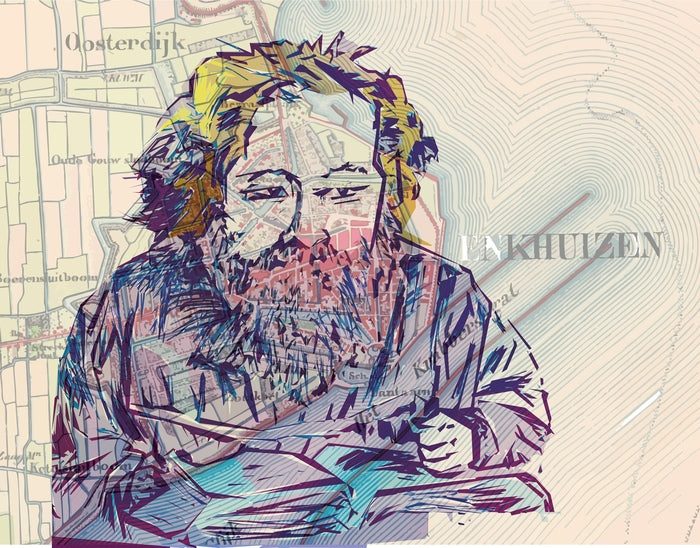 Moses of Oosterdijk, 2025, mixed media, 11 x 8.5 in. / 27.94 x 21.59 cm.