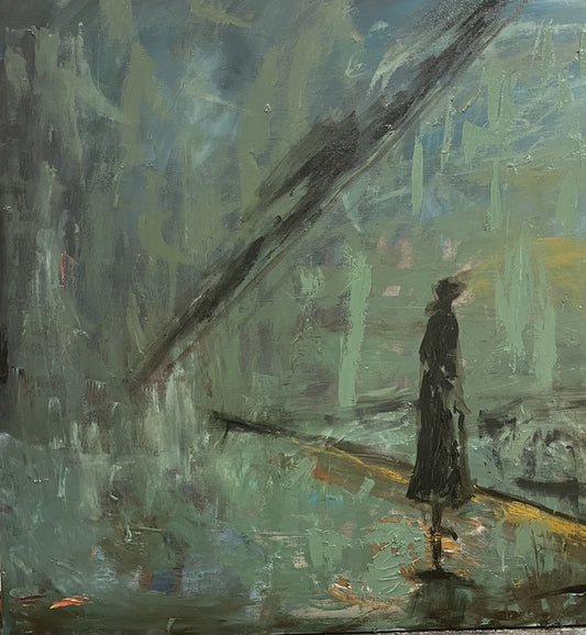 The Bridge, 2025, oil on canvas, 36 x 36 in. / 91.44 x 91.44 cm.