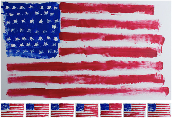 I Pledge Allegiance to My Flag..., 2024, acrylic paint, 13.75 x 26 in. / 34.9 x 66.04 cm.