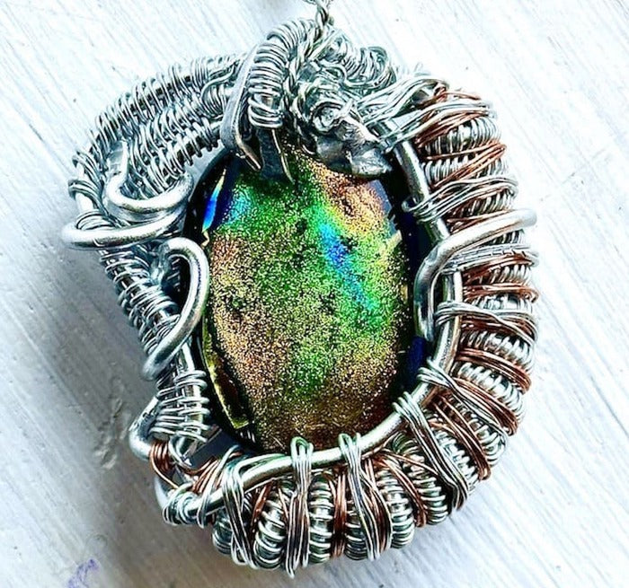 Xenos - The Protector, 2024, mixed media, 3 x 2.5 in. / 7.62 x 6.35 cm.