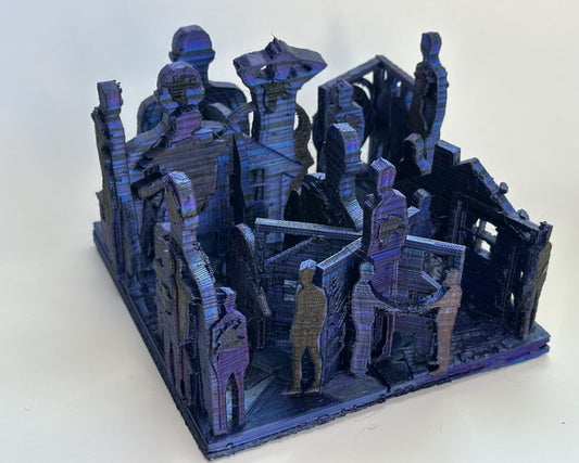 12725a Flock, 2025, 3D printed sculpture, 4 x 6 x 6 in. / 10.16 x 15.24 x 15.24 cm.
