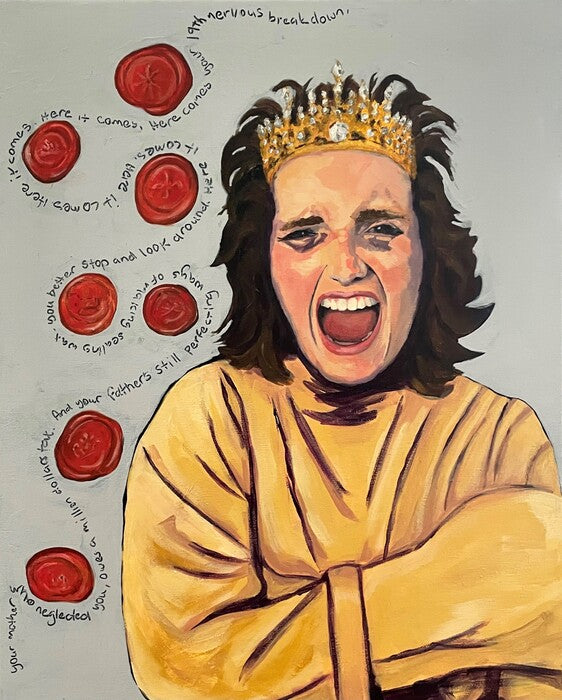 19th Nervous Breakdown, 2024, acrylics on canvas, 20 x 16 in. / 50.8 x 40.64 cm.