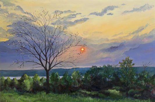 Spring Sunrise Starkey FLX1, 2025, oil on birch panel, 24 x 36 in. / 60.96 x 91.44 cm.
