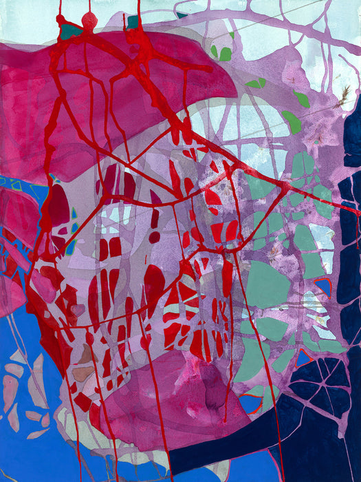 Drifting Back Together in a Floating Rubble Pile, 2024, mixed media, 30 x 22 in. / 76.2 x 55.88 cm.