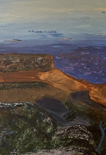 A Beautiful Canyon, 2022, acrylic, 14 x 8 in. / 35.56 x 20.32 cm.
