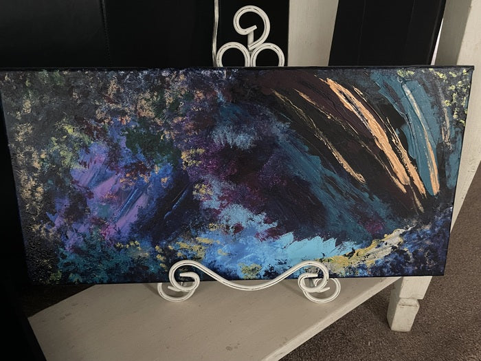 I Love a Mash Up, 2020, acrylic, 8 x 14 in. / 20.32 x 35.56 cm.