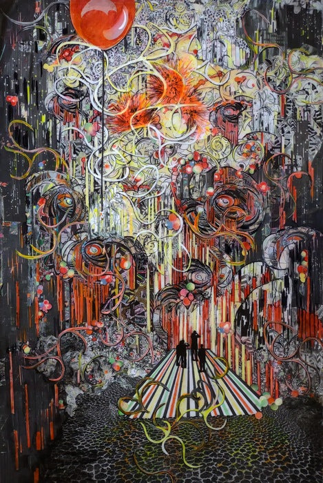 POP!, 2024, mixed media, 38 x 30 in. / 96.52 x 76.2 cm.