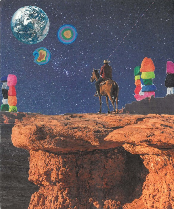 Space Cowboy, 2022, paper magazines, 8 x 11 in. / 20.32 x 27.94 cm.