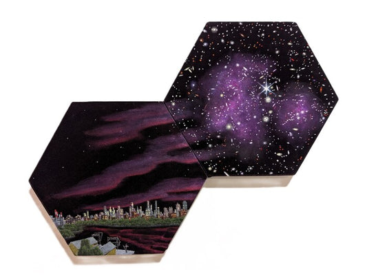 All of Us, 2025, acrylic on reclaimed velvet, 15 x 20 in. / 38.1 x 50.8 cm.