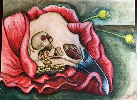 Endless Slumber, 2019, watercolor, 12 x 9 in. / 30.48 x 22.86 cm.