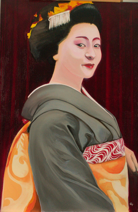 The Geisha’s Charm, 2019, oil painting, 36 x 24 in. / 91.44 x 60.96 cm.