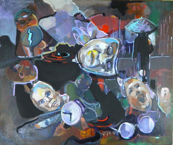 Memories of Sleep Apnea, 2025, acrylic on canvas, 27 x 32 in. / 68.58 x 81.28 cm.