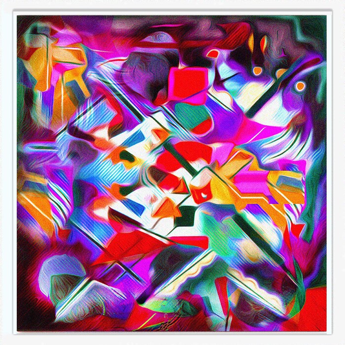 KINETIC ABSTRACTION #5, 2024, mixed media on paper, 36 x 38 in. / 91.44 x 96.52 cm.