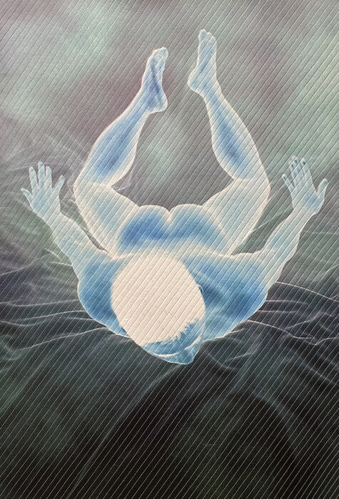 Levitate, 2025, art quilt, 36 x 27 in. / 91.44 x 68.58 cm.