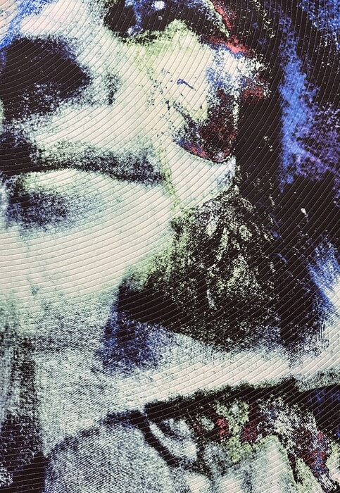 Focused, 2025, art quilt, 36 x 27 in. / 91.44 x 68.58 cm.