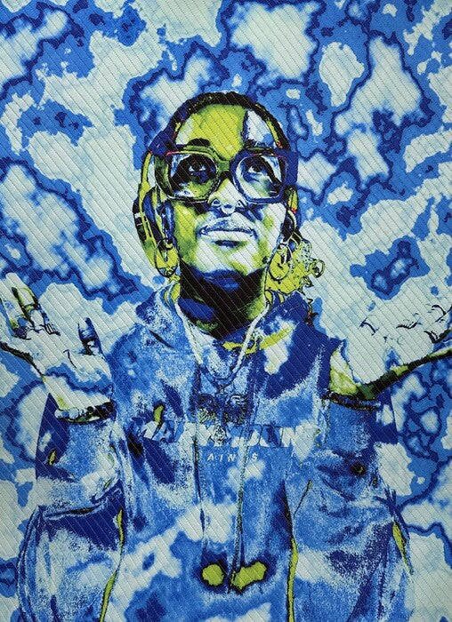 Commend, 2025, art quilt, 36 x 27.5 in. / 91.44 x 69.85 cm.