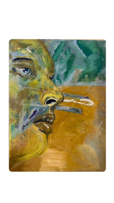 Ladder Up, 2025, acrylic paint and pencil, 24 x 18 in. / 60.96 x 45.72 cm.