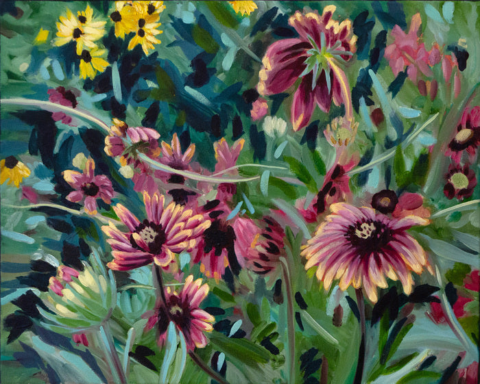 Coneflowers, 2024, oil on linen, 16 x 20 in. / 40.64 x 50.8 cm.