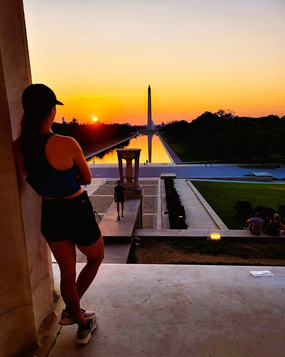 Washington DC - Sunrise at the Lincoln Memorial, 2022, photography, 10 x 8 in. / 25.4 x 20.32 cm.