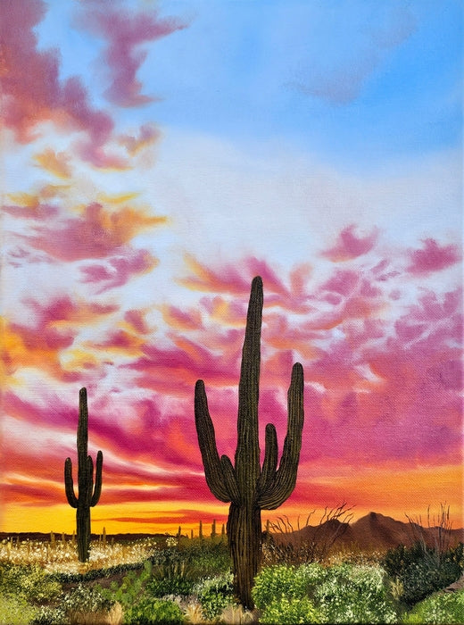 Summer Skies, 2025, oil on canvas, 16 x 12 in. / 40.64 x 30.48 cm.