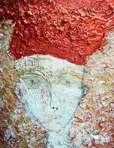 Portrait from the Interior, 2020, acrylic and gesso on canvas, 27 x 22 in. / 68.58 x 55.88 cm.