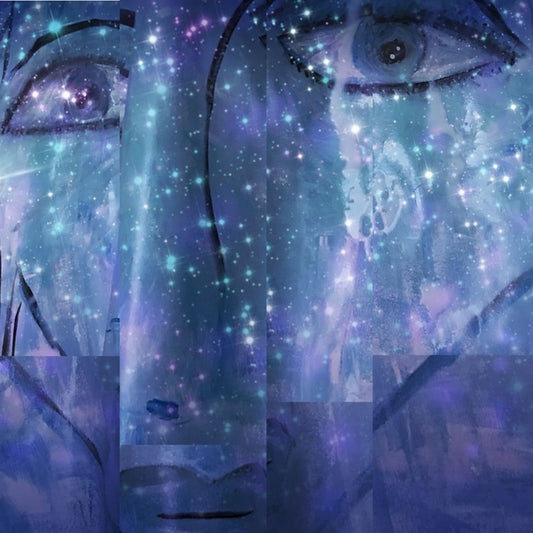 In the Blues, 2022, mixed media, 26 x 22 in. / 66.04 x 55.88 cm.