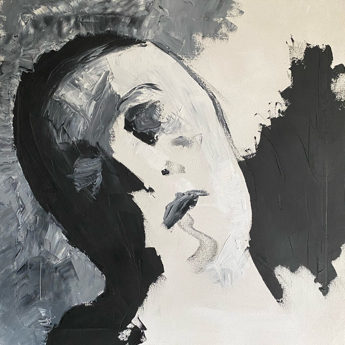 'Self-Portrait in Winter 10', 2025, oil on canvas, 65 x 65 cm. / 25.5 x 25.5 in.